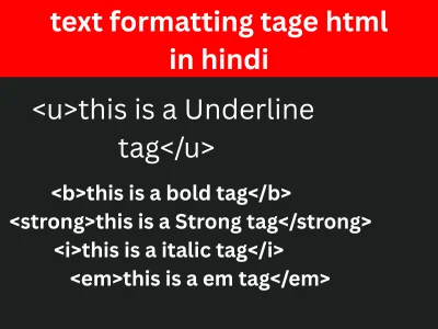 text formatting tage html in hindi